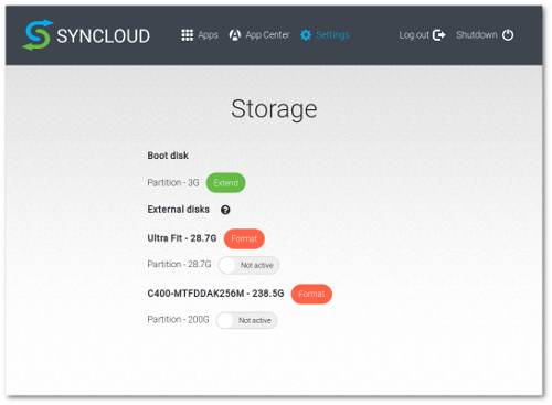 Syncloud Settings