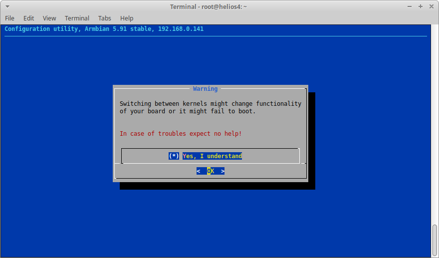 armbian-config confirmation