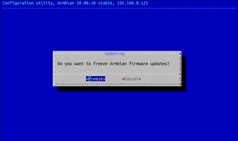 Armbian freeze confirmation